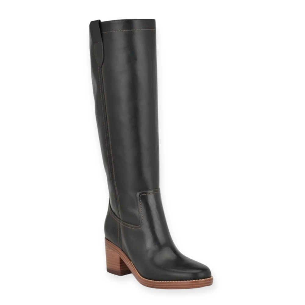 NINE WEST HECEE BLACK LEATHER KNEE-HIGH BOOTS VINTAGE CAMPUS STYLE **NIB** - Picture 16 of 16